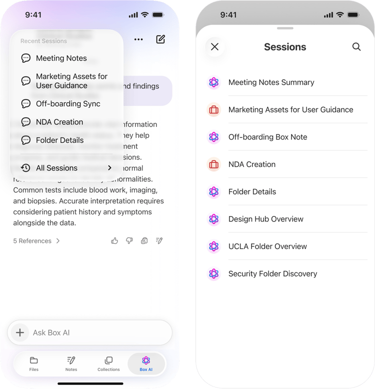 Mobile AI sessions