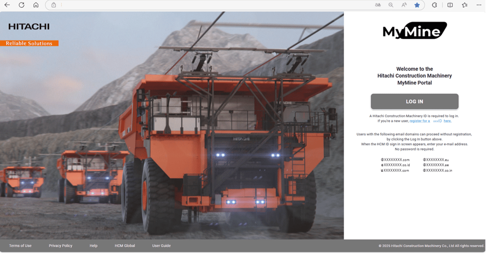 MyMineログイン画面